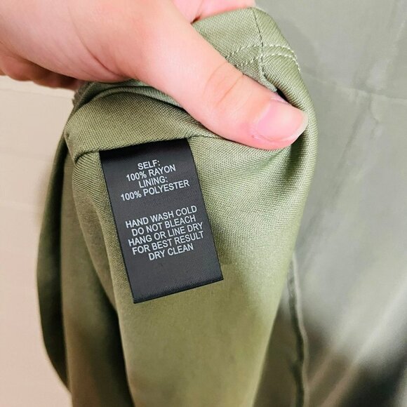 Lulu's Kiss and Pastel Olive Green Wrap Dress Mini SZ M - Picture 9 of 10